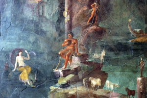 fresco with Galatea and Polyphemus from Pompeii